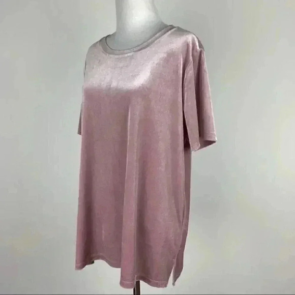 Old Navy womens top size L pink crushed velvet - Picture 6 of 9